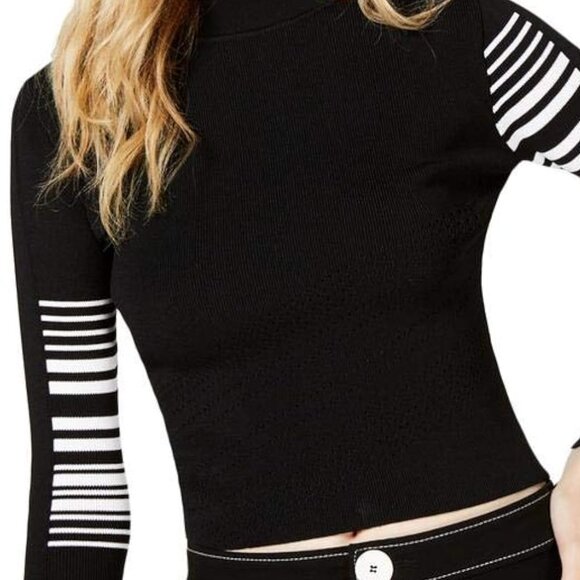 TENZ CVLT Womens Stripe Detail Cropped Sweater Size Large - Picture 3 of 3